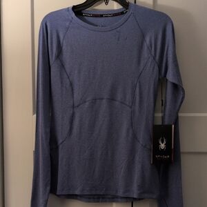 Spyder Women's Heathered Blue Long Sleeve Tee